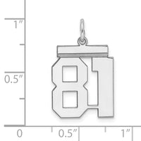 Sterling/Silver Rhodium-plated Polished Number 81 Charm
