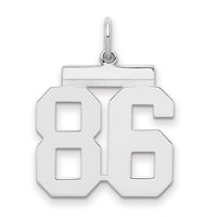 Sterling/Silver Rhodium-plated Polished Number 86 Charm