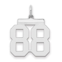 Sterling/Silver Rhodium-plated Polished Number 88 Charm