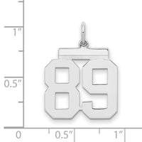Sterling/Silver Rhodium-plated Polished Number 89 Charm