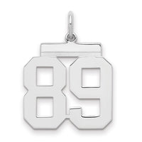 Sterling/Silver Rhodium-plated Polished Number 89 Charm