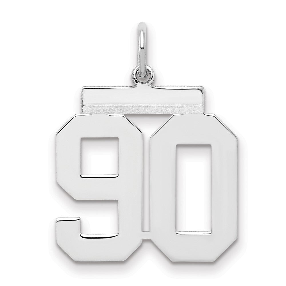 Sterling/Silver Rhodium-plated Polished Number 90 Charm