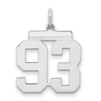 Sterling/Silver Rhodium-plated Polished Number 93 Charm