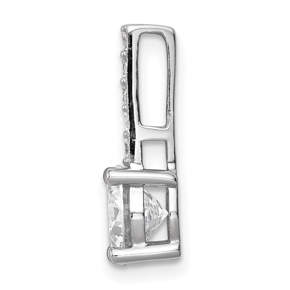 Sterling Silver Rhodium-plated CZ Pendant