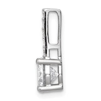Sterling Silver Rhodium-plated CZ Pendant
