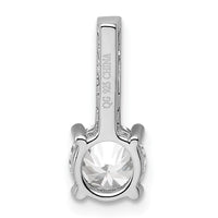 Sterling Silver Rhodium-plated CZ Pendant