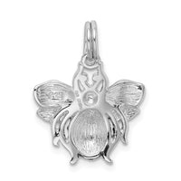 Sterling Silver Rhodium-plated Blue/Green & Yellow Enamel Bee Charm