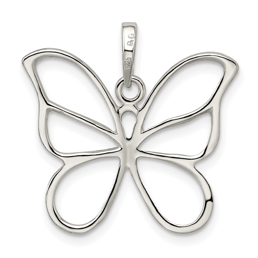 Sterling Silver Polished Butterfly Pendant