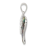 Sterling Silver Rhodium-plated Abalone Butterfly Pendant