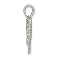 Sterling Silver Rhodium-plated CZ Love Heart Pendant