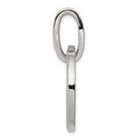 Sterling Silver Rhodium-plated CZ Circle Pendant
