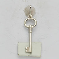 Sterling Silver Rhodium-plated Key Pendant