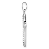 Sterling Silver Rhodium-plated Stellux Crystal Cross Pendant