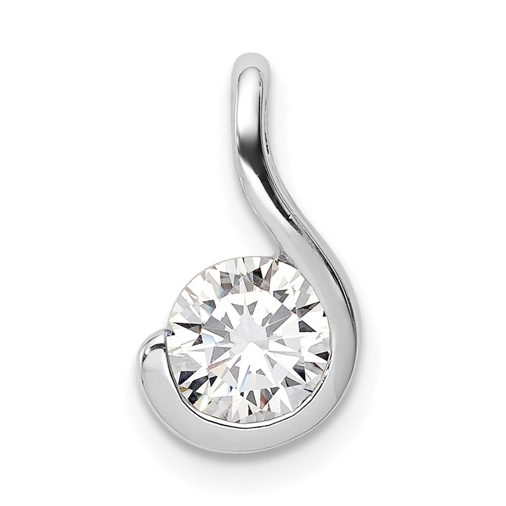 Sterling Silver Rhodium Plated CZ Pendant