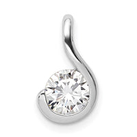 Sterling Silver Rhodium Plated CZ Pendant