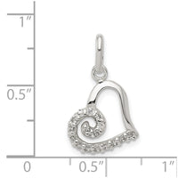Sterling Silver CZ Heart Pendant
