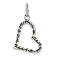 Sterling Silver CZ Heart Pendant