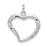 Sterling Silver CZ & Heart Pendant
