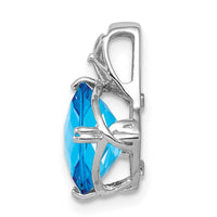 Sterling Silver Rhodium-plated Blue Topaz Pendant