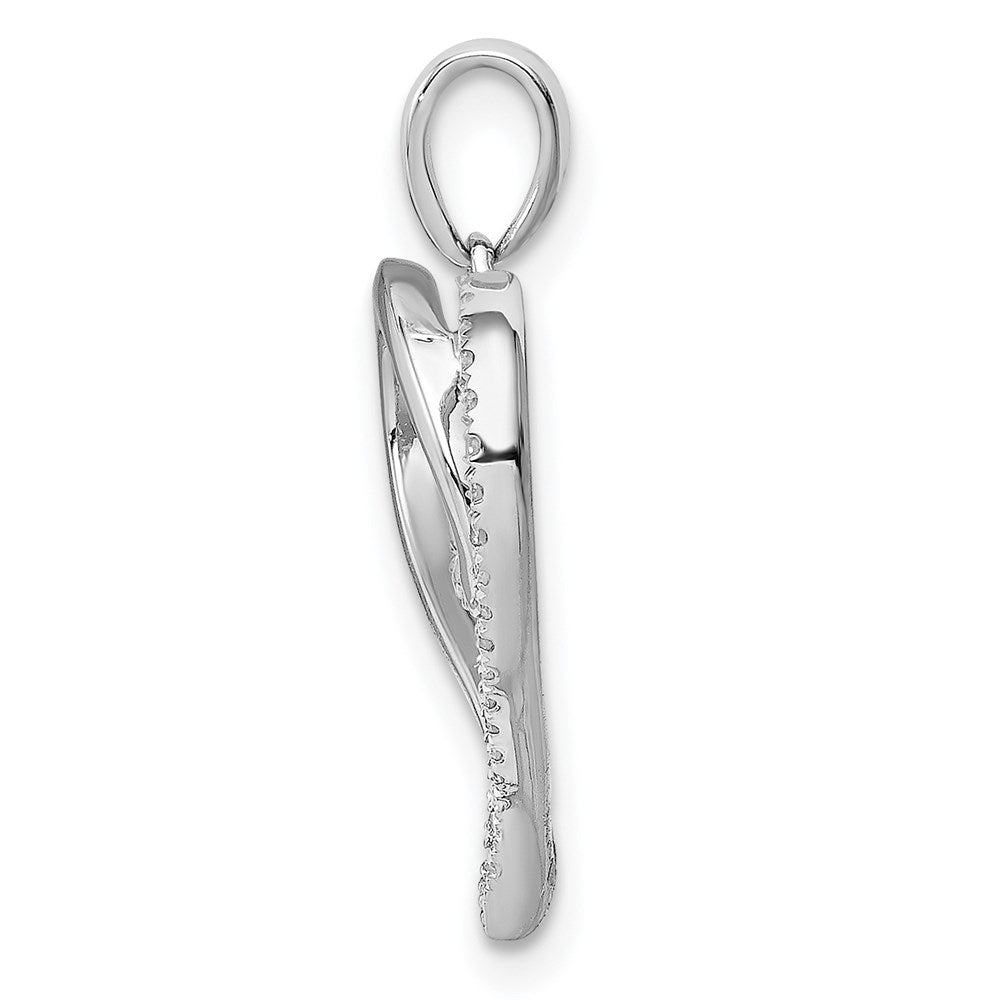 Sterling Silver Rhodium Diam. Heart Pendant