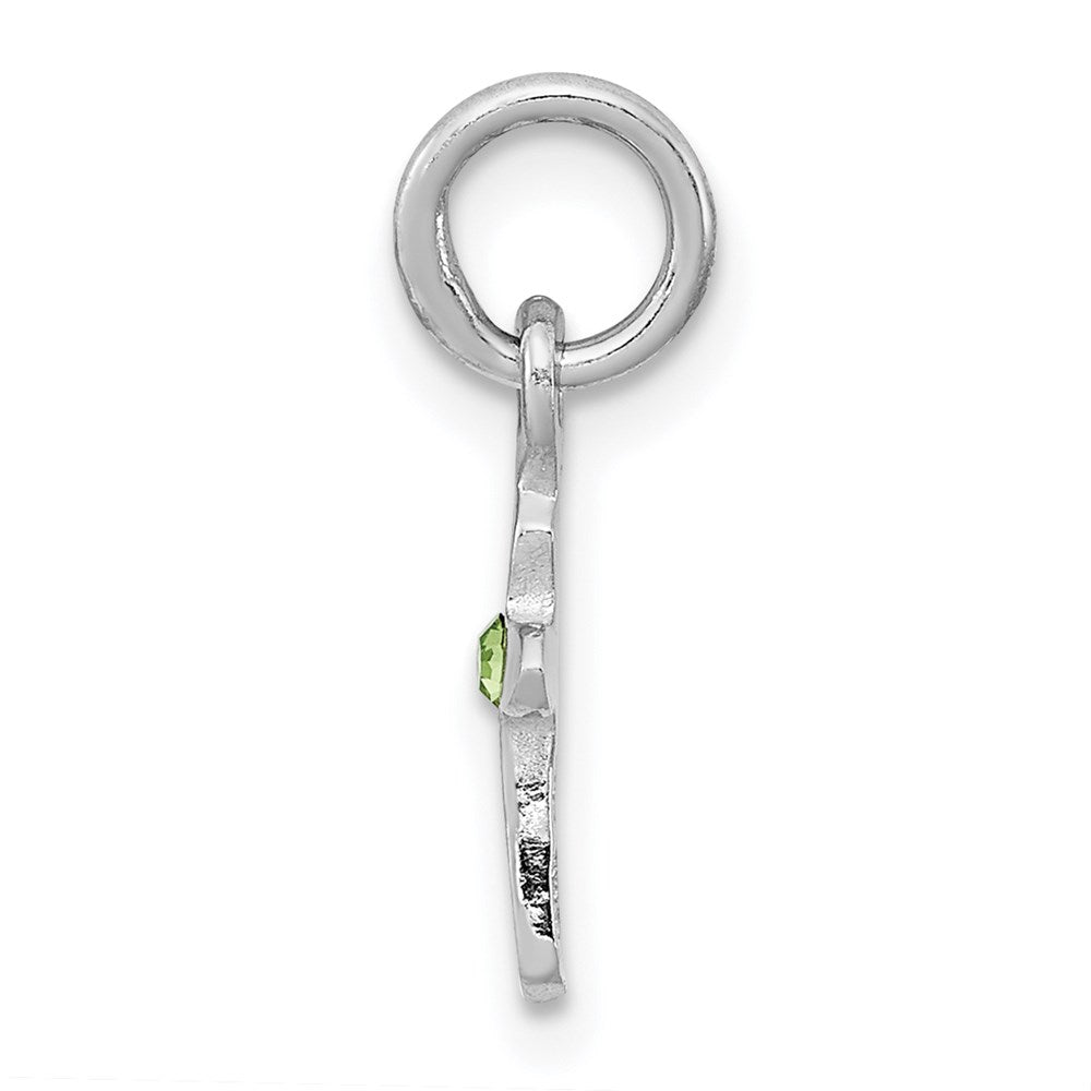 Sterling Silver RH-pltd  Aug Lt Green Preciosca Crystal Cross Penda