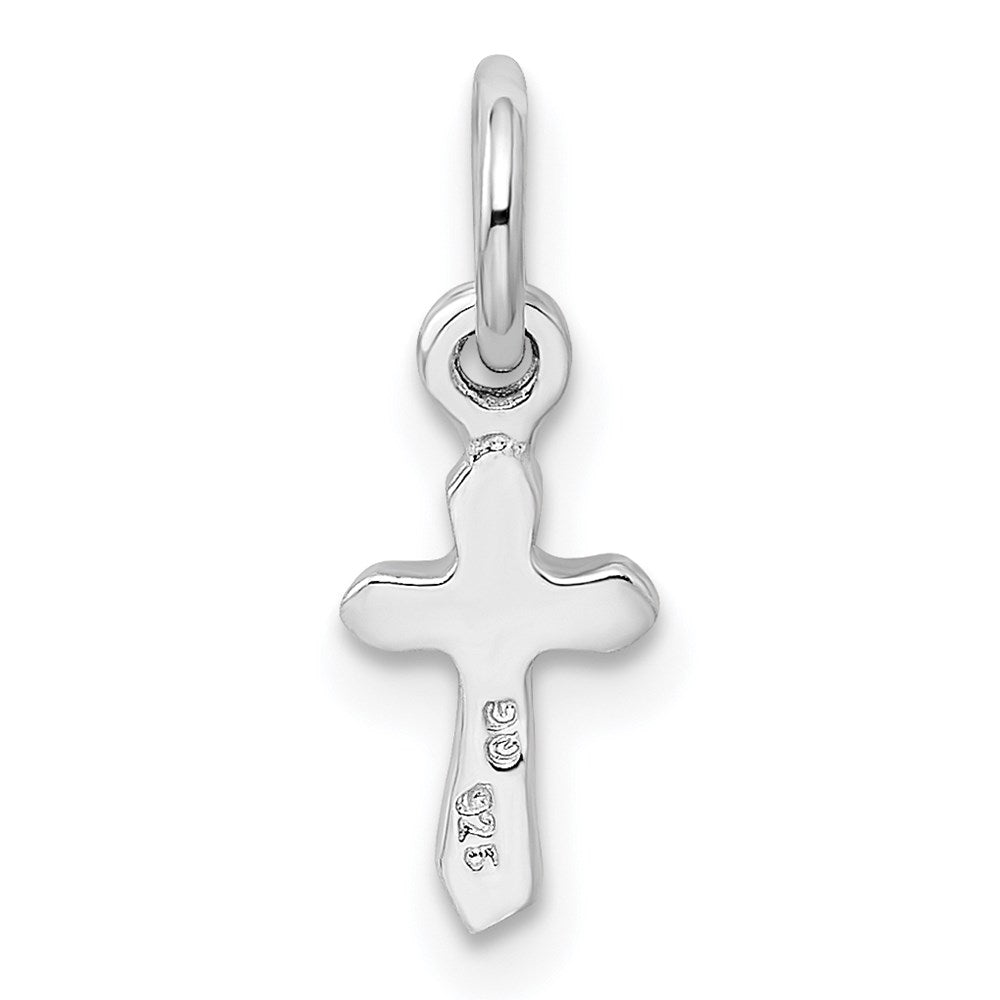 Sterling Silver RH-pltd  Aug Lt Green Preciosca Crystal Cross Penda