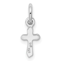 Sterling Silver RH-pltd  Aug Lt Green Preciosca Crystal Cross Penda