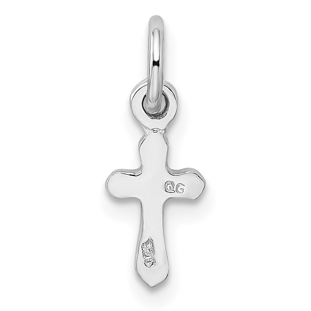 Sterling Silver RH-pltd Jan Red Preciosca Crystal Cross Pendant