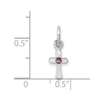 Sterling Silver RH-pltd June Preciosca Crystal Cross Pendant