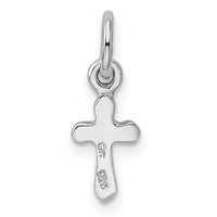 Sterling Silver RH-pltd Mar Lt Blue Preciosca Crystal Cross Pendan