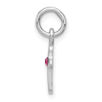 Sterling Silver RH-pltd Oct Pink Preciosca Crystal Cross Pendant