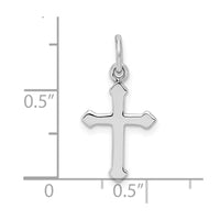 Sterling Silver Rhodium-plated Polished Cross Pendant