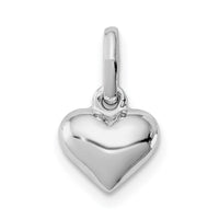 Sterling Silver Rhodium-plated Polished Petite Heart Pendant