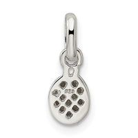 Sterling Silver Polished Pink & Black Enameled Ladybug Children's Pendant