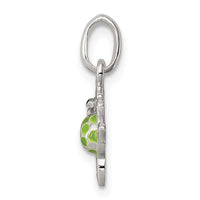 Sterling Silver Polished Multi-color Enameled Sea Turtle Petite Pendant