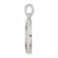 Sterling Silver Rhodium-plated Polished MOP Palm Tree Pendant