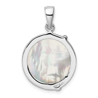 Sterling Silver Rhodium-plated Polished MOP Palm Tree Pendant