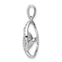 Sterling Silver Platinum-plated Vibrant CZ Pendant
