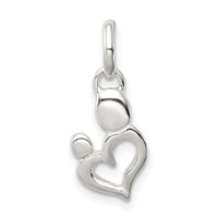 Sterling Silver Polished Mother and Baby Heart Charm
