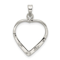 Sterling Silver Polished & D/C Heart Pendant
