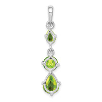 Sterling Silver Rhodium-plated Peridot Pendant