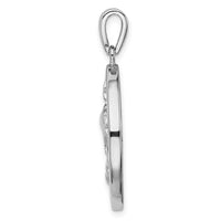 Sterling Silver Rhod-plated Blue Created Opal Dolphins Pendant