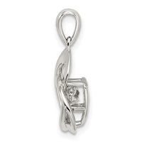 Sterling Silver Platinum-plated Vibrant CZ Pendant