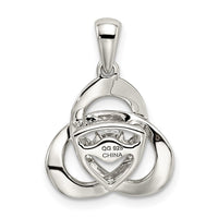 Sterling Silver Platinum-plated Vibrant CZ Pendant