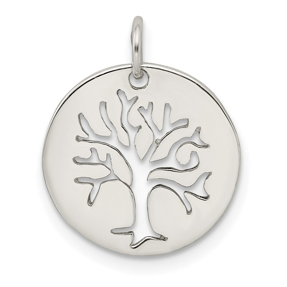 Sterling Silver Polished Tree Cut-out Charm