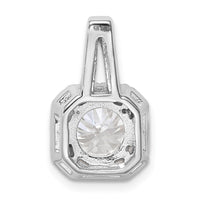 Sterling Silver Rhodium-platedCZ Halo Pendant