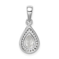 Sterling Silver Rhodium Plated CZ Pendant