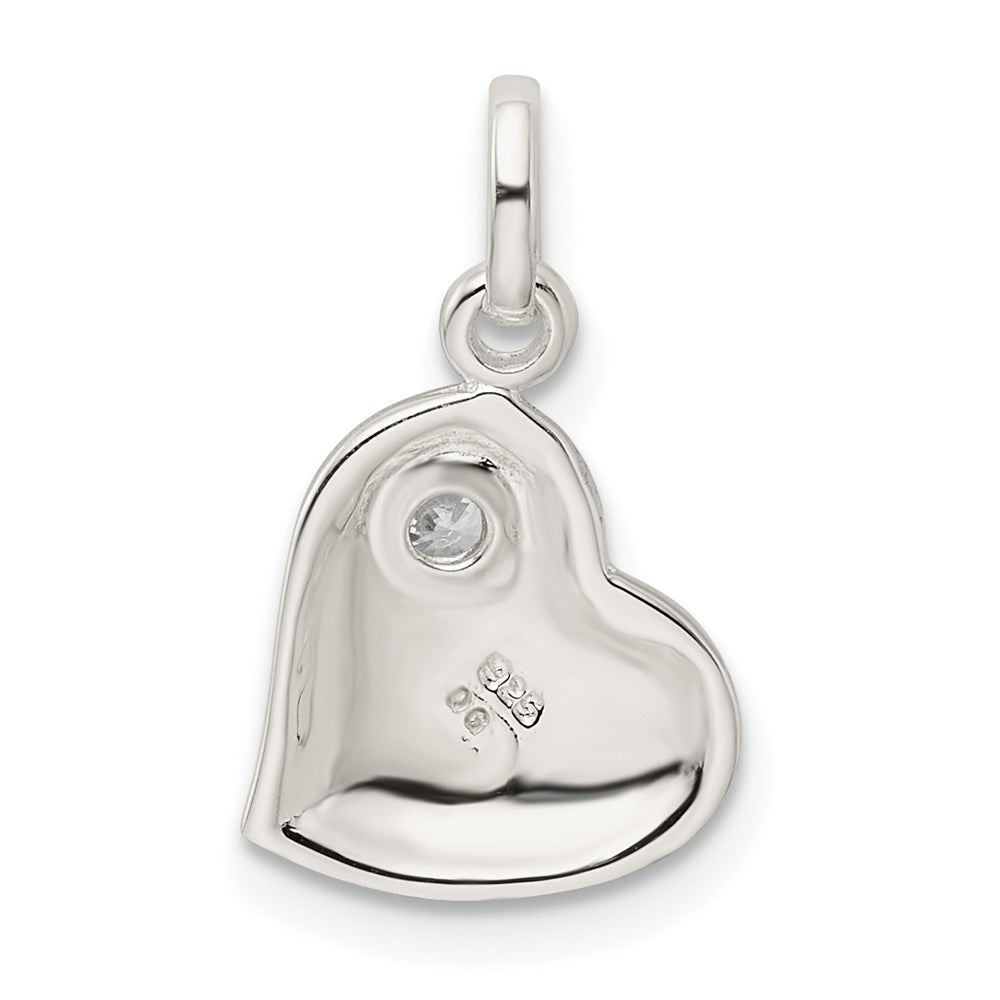 Sterling Silver CZ Heart Pendant