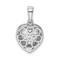 Sterling Silver Rhodium Plated Interchangeable CZ Heart Pendant