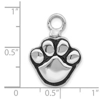 Sterling Silver Rhodium-plated Enameled Paw Ash Holder Bottle Pendant